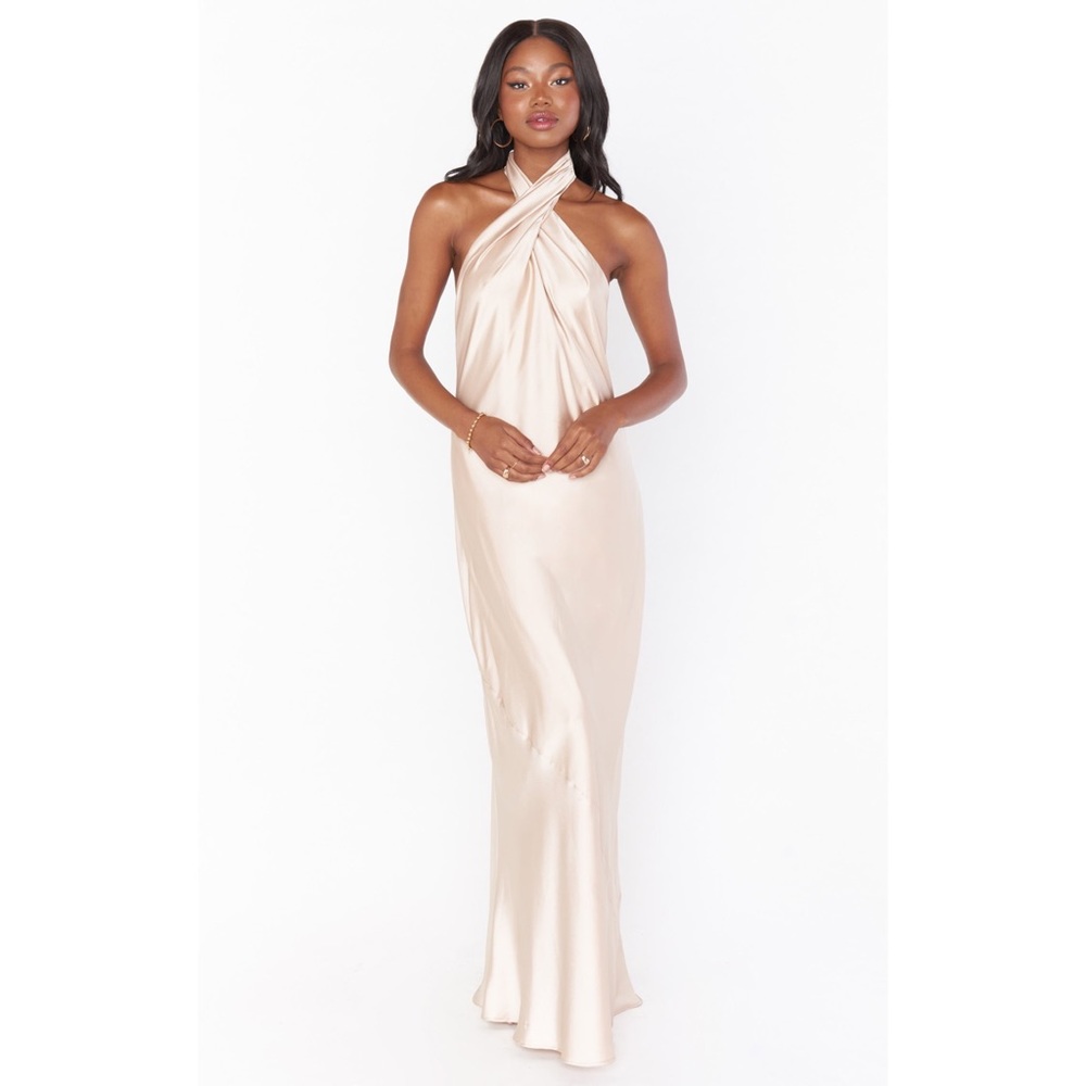 Show Me Your MuMu Cream Halter Maxi Dress